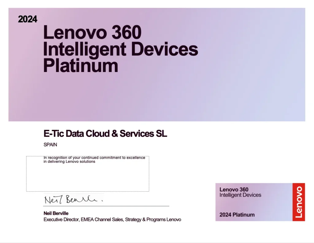 certificado lenovo platinum